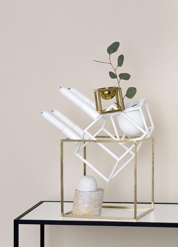 Kubus Okrasni lonec na stojalu, 10 cm, bel