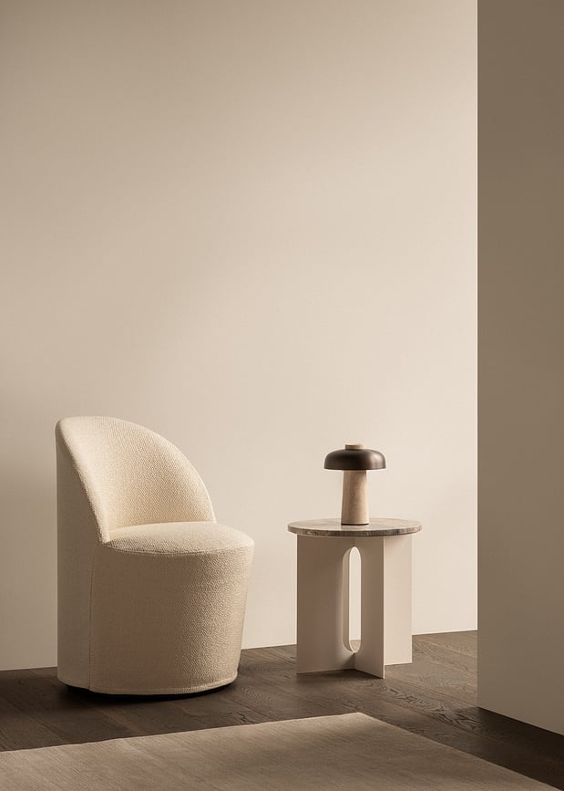 Lámpara de Mesa inalámbrica Reverse, de travertino