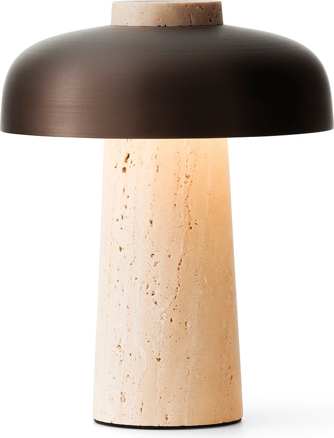 Lámpara de Mesa inalámbrica Reverse, de travertino