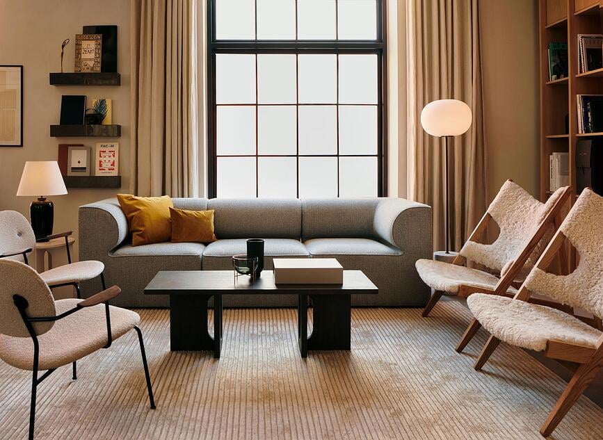 Lámpara de Pie de travertino JWDA, roja