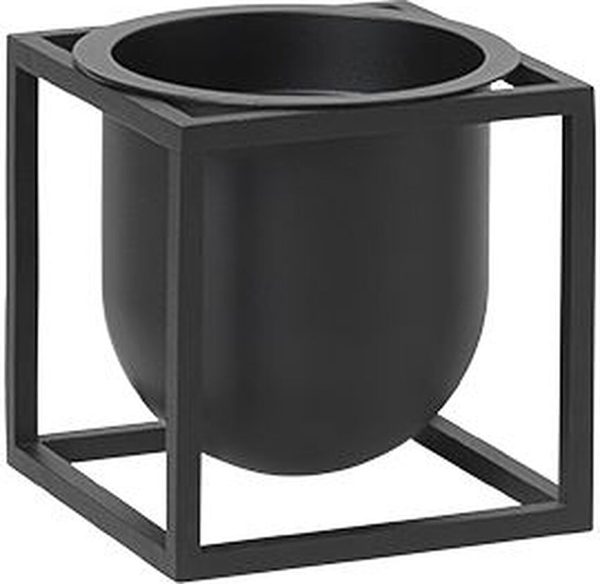 Macetero con soporte Kubus, 10 cm, negro