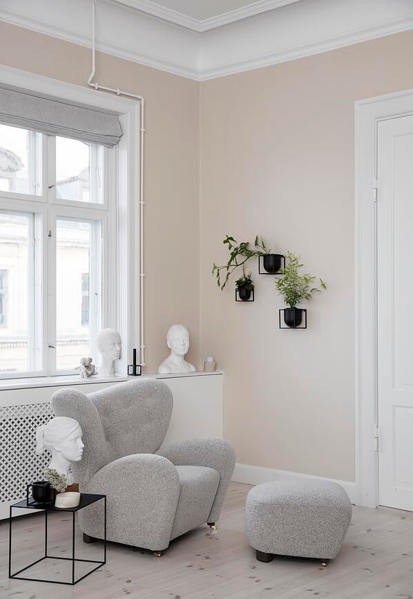 Macetero con soporte Kubus, 10 cm, blanco