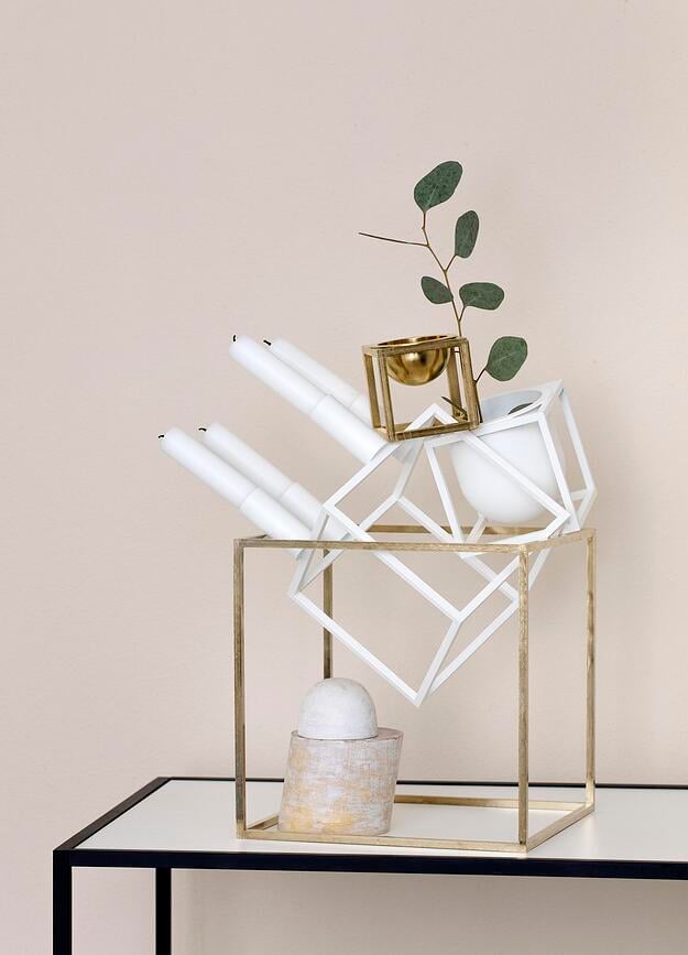 Macetero con soporte Kubus, 10 cm, blanco