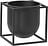 Macetero con soporte Kubus, 14 cm, negro