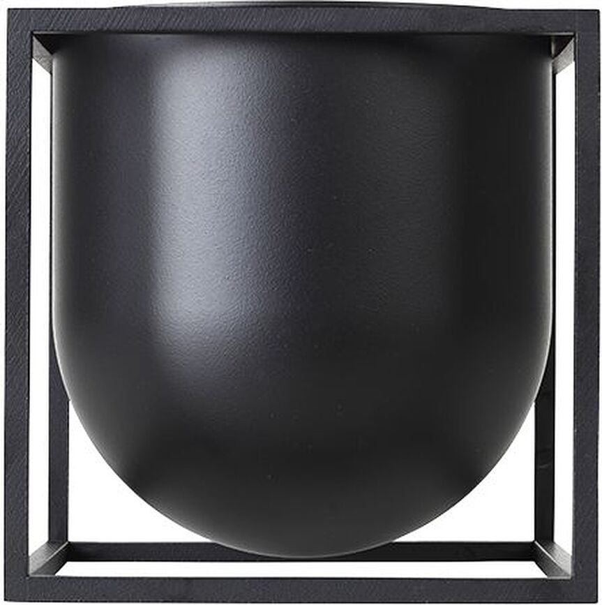 Macetero con soporte Kubus, 14 cm, negro