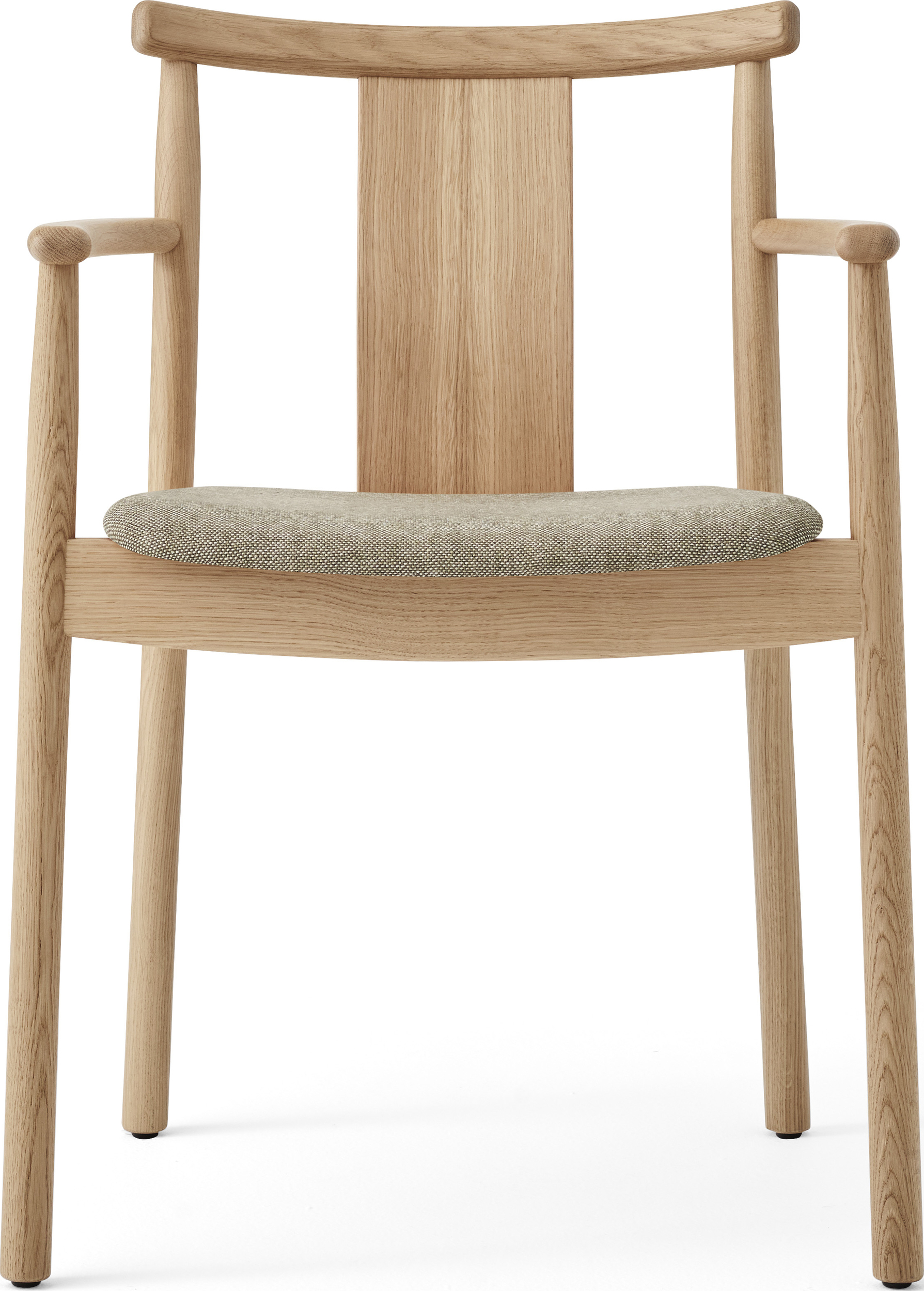 Merkur Stuhl grau-beige natürliche Eiche mit Armlehnen mit gepolstertem Sitz