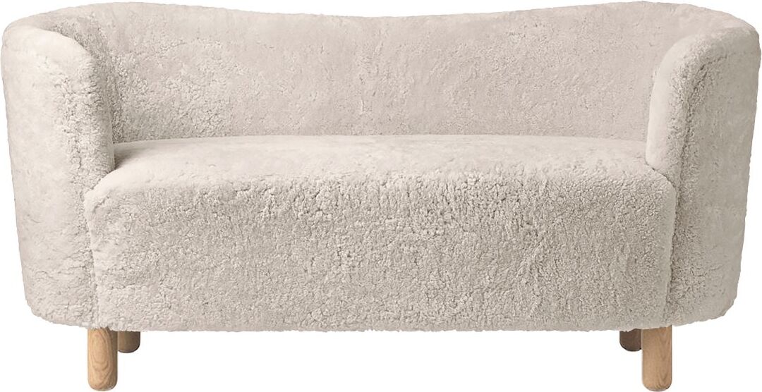 Mingle Sheepskin Sofa beige auf Eichenbeinen