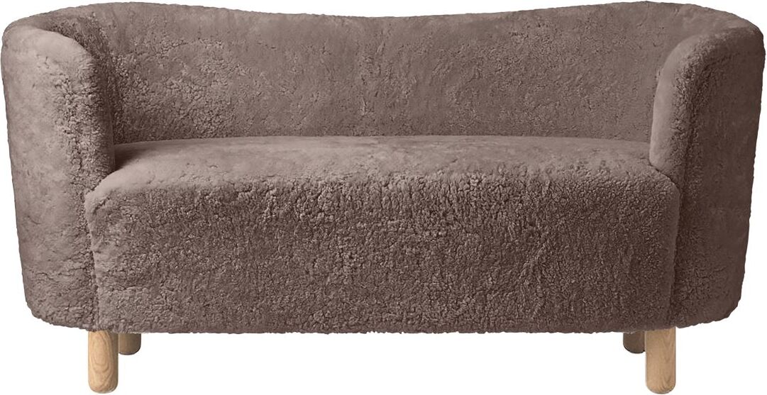 Mingle Sheepskin Sofa braun auf Eichenbeinen