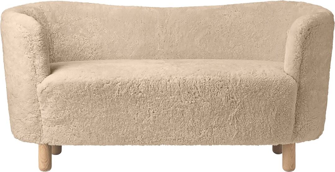 Mingle Sheepskin Sofa honigfarben auf Eichenbeinen
