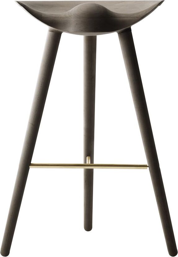 Ml 42 Barhocker dunkle Eiche mit Messing-Verbindung