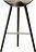 Ml 42 Barhocker dunkle Eiche mit Messing-Verbindung