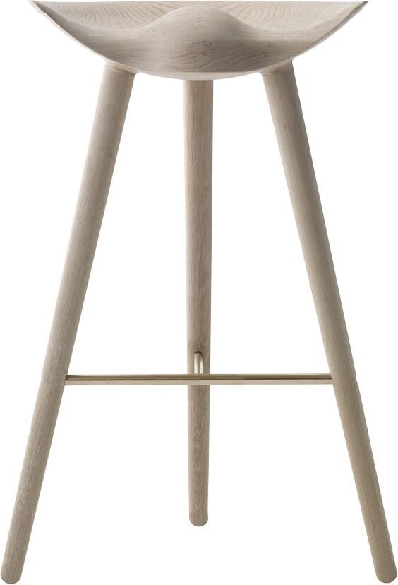 Ml 42 Barhocker helle Eiche mit Messing-Verbindung