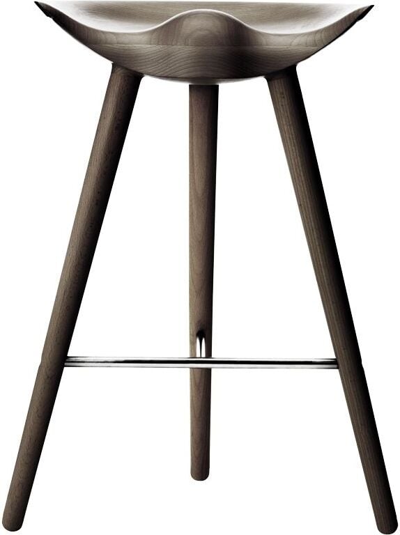Ml 42 Counter Hocker dunkle Eiche mit silberfarbener Verbindung