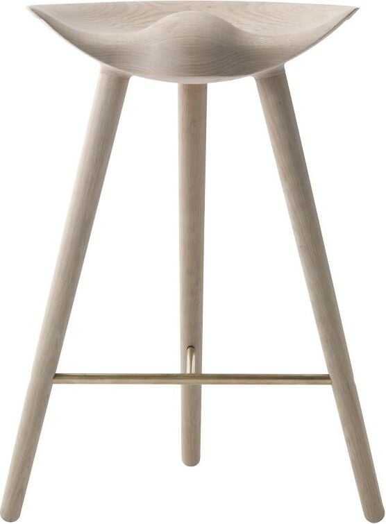Ml 42 Counter Hocker helle Eiche mit Messing-Verbindung