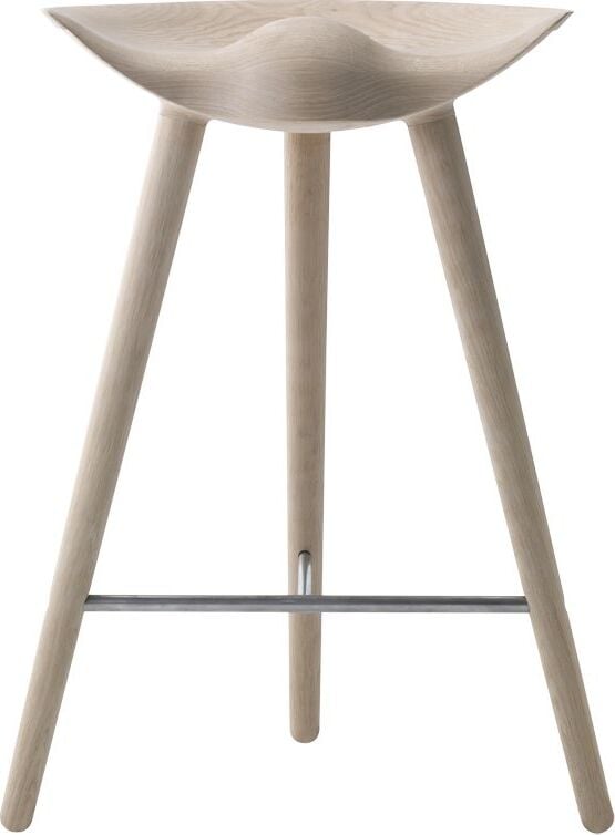 Ml 42 Counter Hocker helle Eiche mit silberfarbener Verbindung