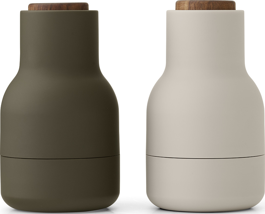 Mlýnky na pepř a sůl Bottle malé zelené a béžové 2 ks