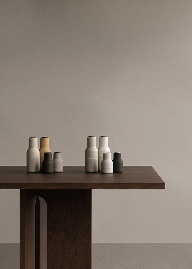 Molinillos de pimienta y sal Bottle, pequeños, negro y crema, Pack de 2 unidades