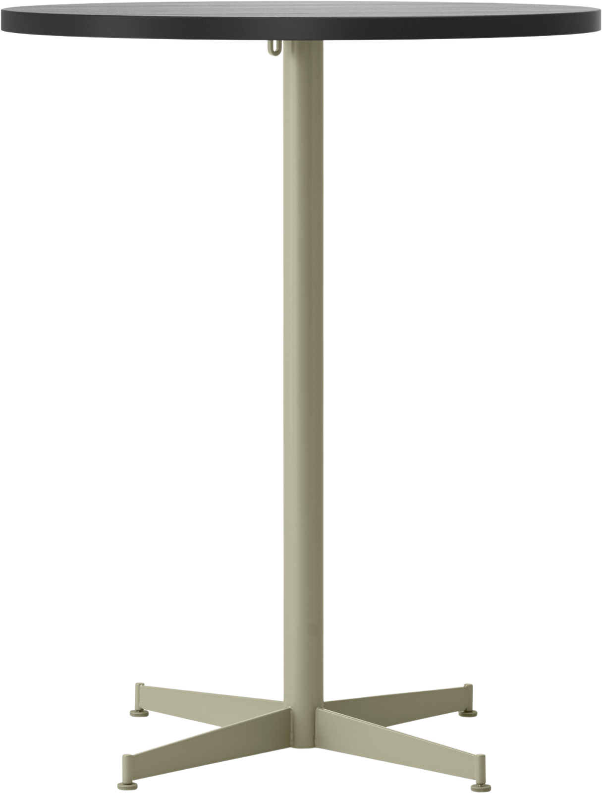 Nook Star Base Bartisch, niedrig 60 cm, schwarz, mit olivfarbenem Fuß