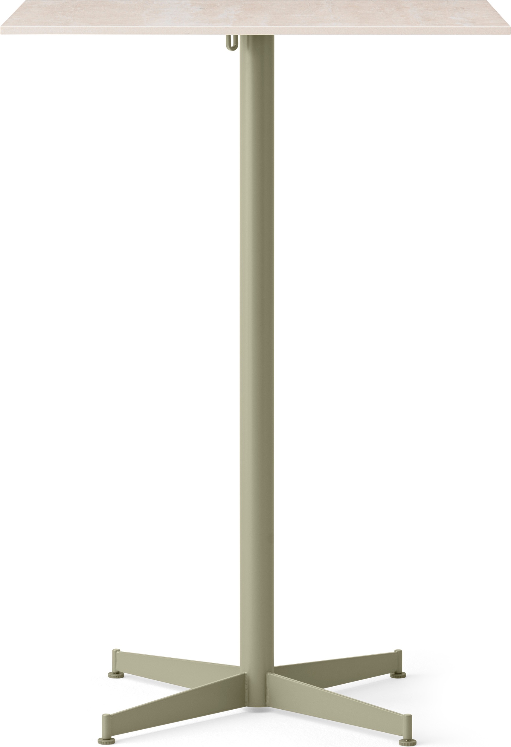 Nook Star Base Ceramic Bartisch quadratisch, 103 cm, olivfarbenes Gestell, Keramik