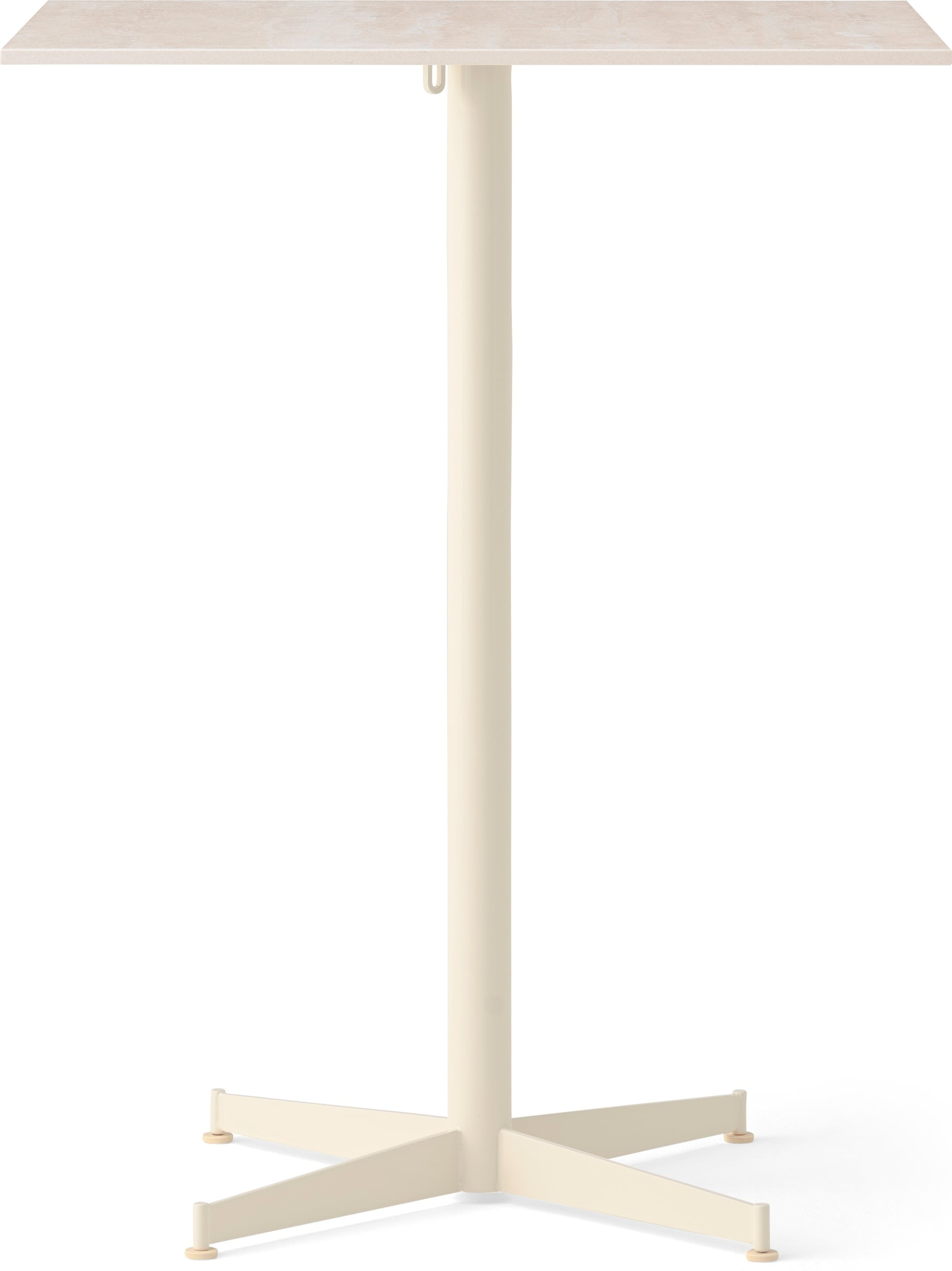 Nook Star Base Ceramic Bartisch, quadratisch 93 cm, mit cremefarbenem Fuß