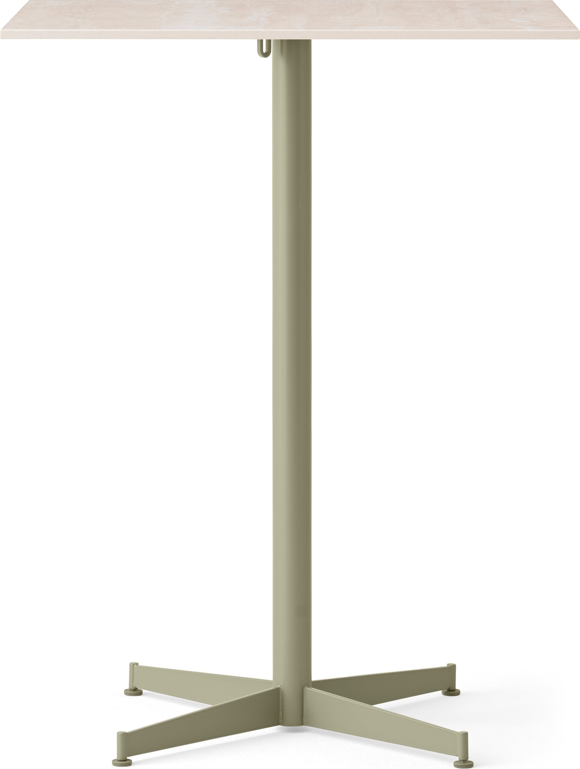 Nook Star Base Ceramic Bartisch, quadratisch 93 cm, mit olivfarbenem Gestell