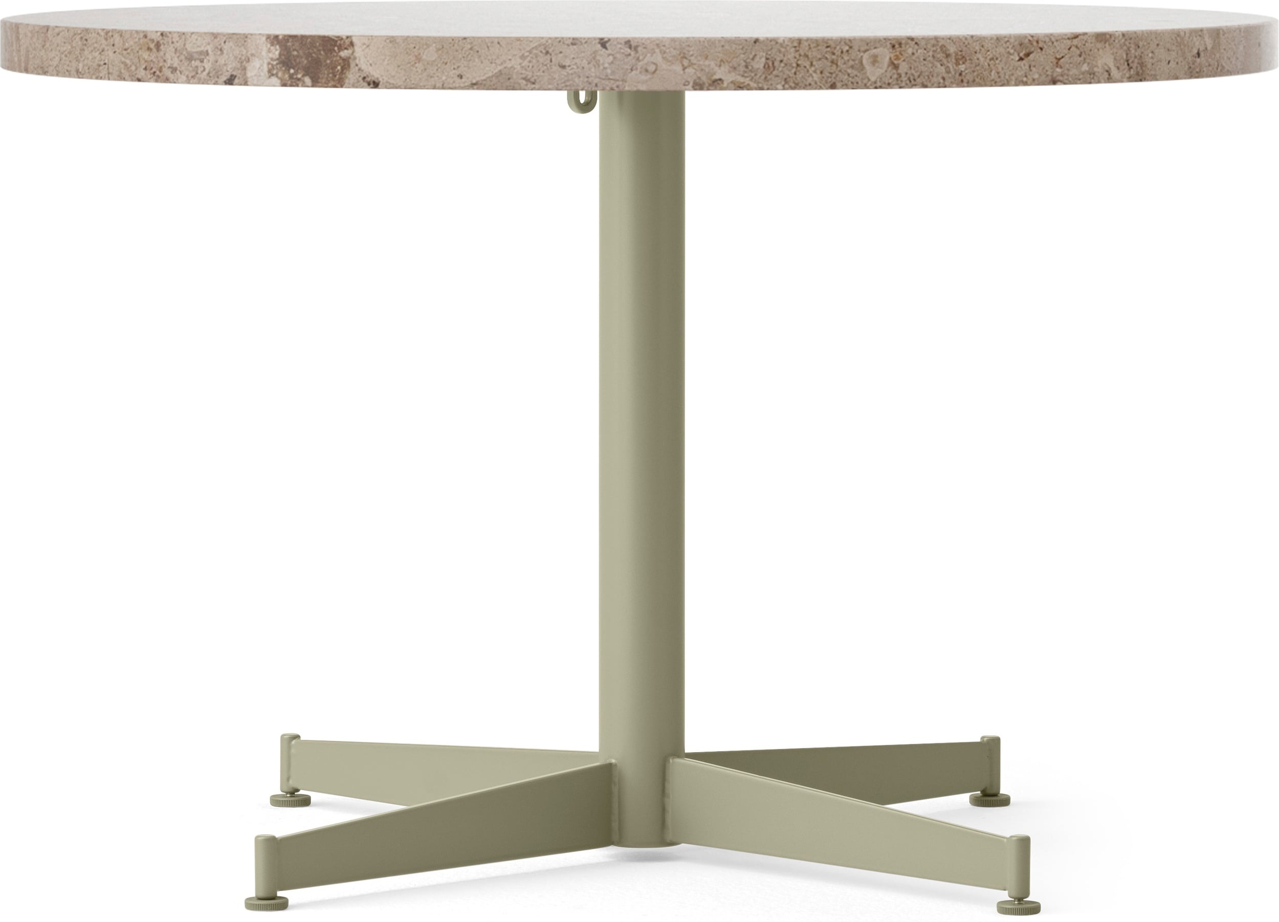 Nook Star Base Couchtisch 80 cm, Kunis Breccia, olivgrünes Gestell