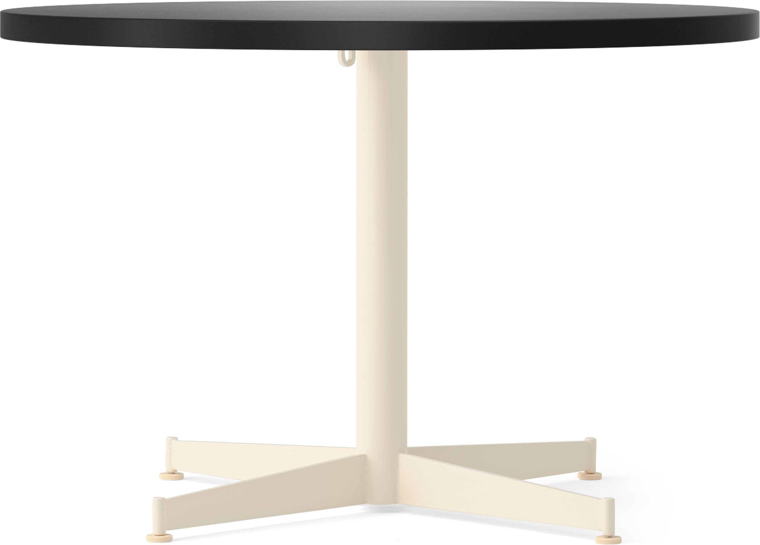 Nook Star Base Couchtisch, 80 cm, Linoleum schwarz, cremefarbenes Gestell