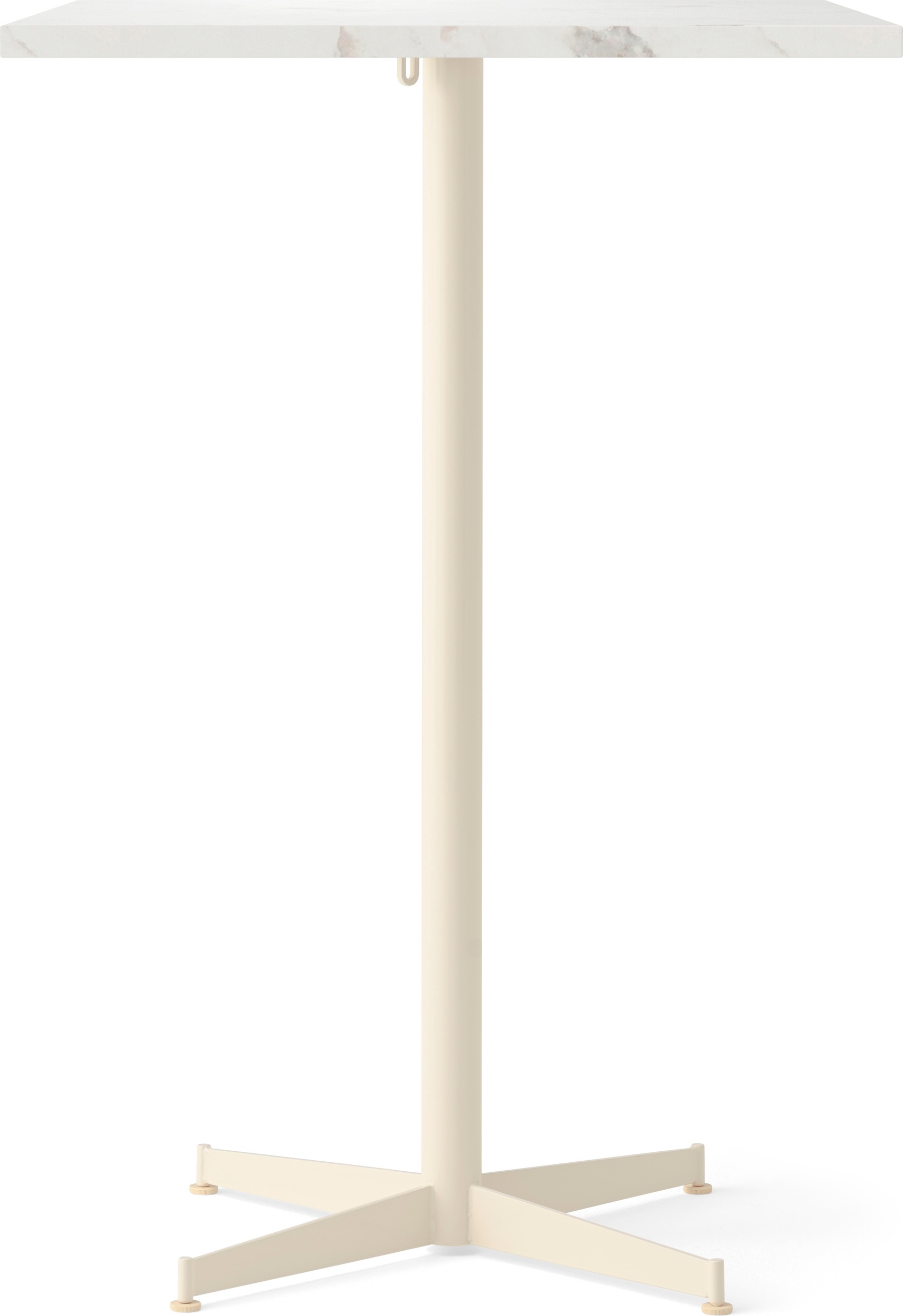 Nook Star Base Estremoz Bartisch quadratisch, 103 cm, cremefarbenes Gestell