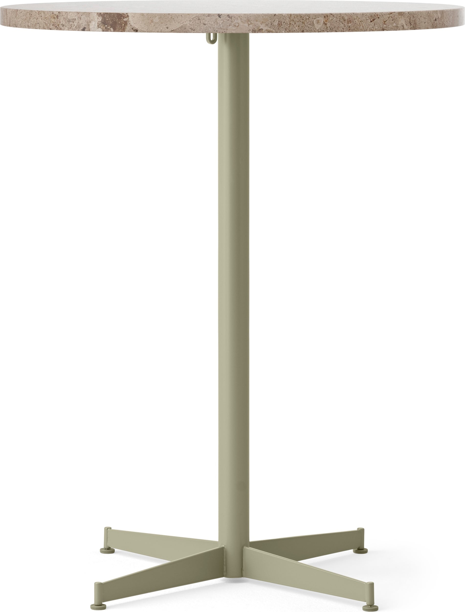 Nook Star Base Kunis Breccia Bartisch, niedrig, 80 cm, mit olivfarbenem Fuß