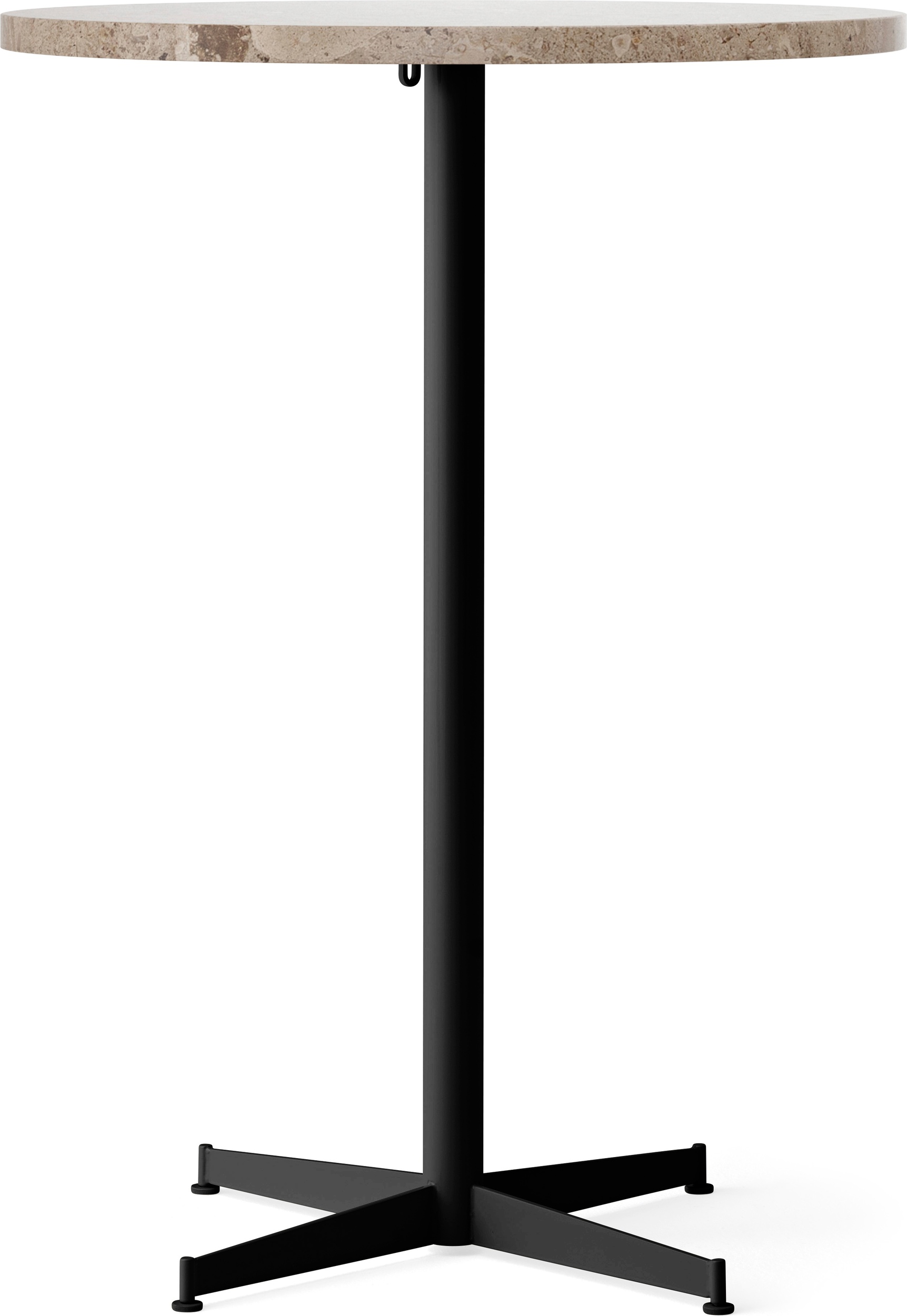 Nook Star Base Kunis Breccia Bartisch, Ø 80 cm, schwarzes Gestell