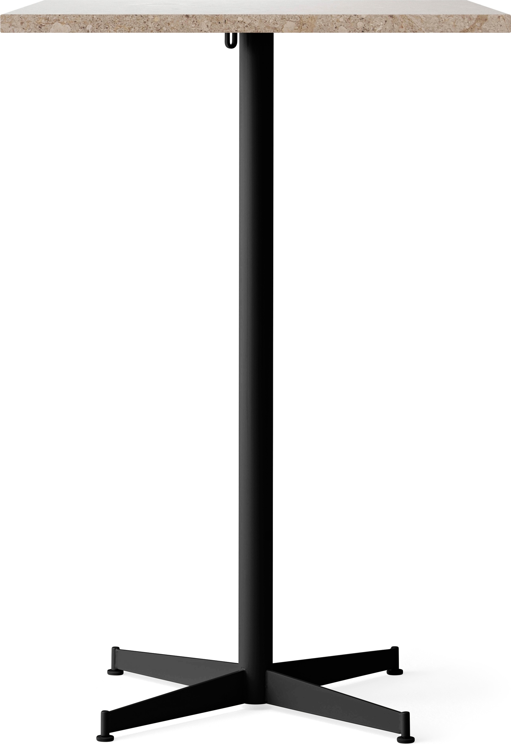 Nook Star Base Kunis Breccia Bartisch quadratisch H 103 cm, schwarzes Gestell