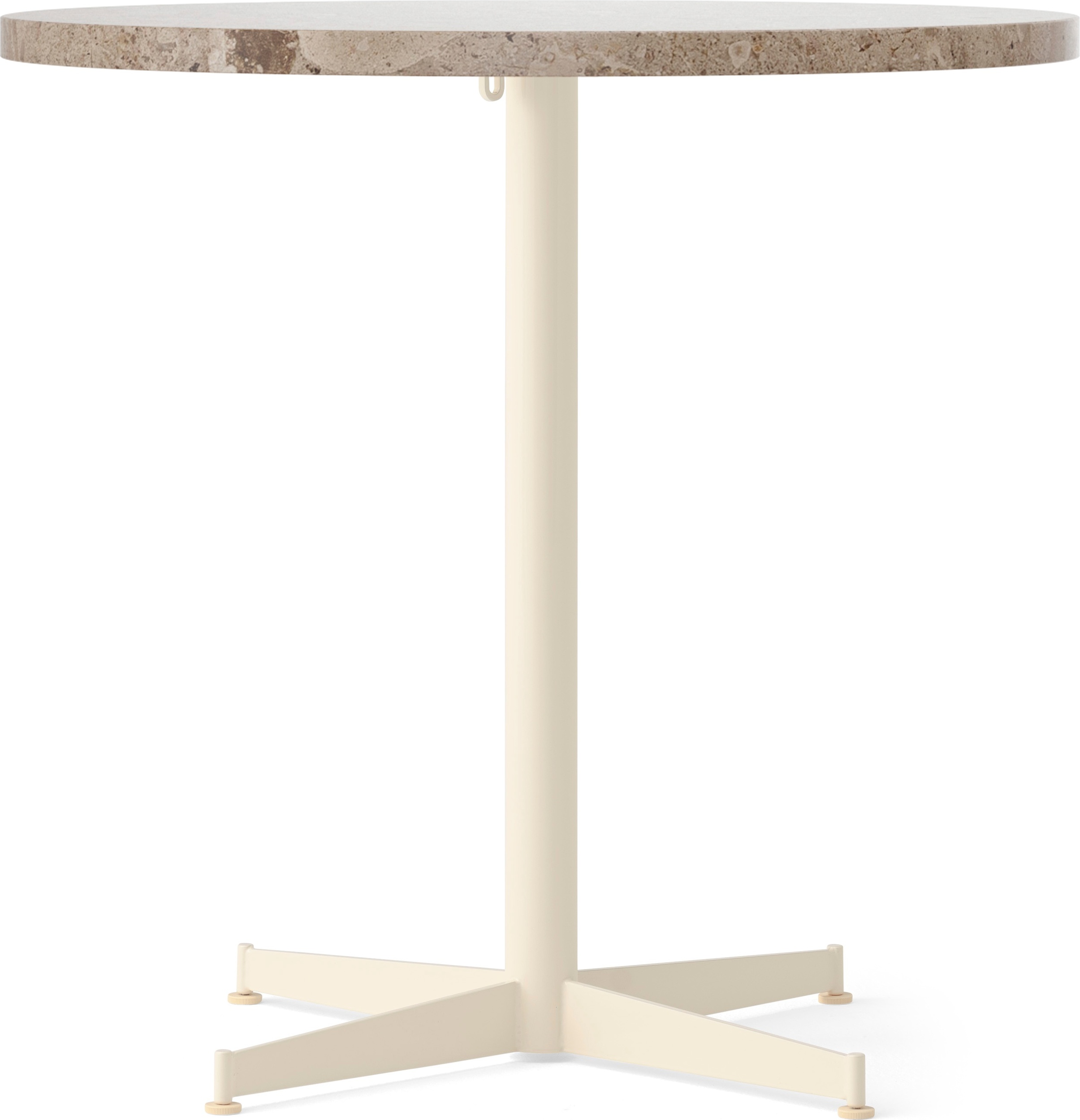 Nook Star Base Kunis Breccia Tisch, 80 cm, cremefarbenes Gestell