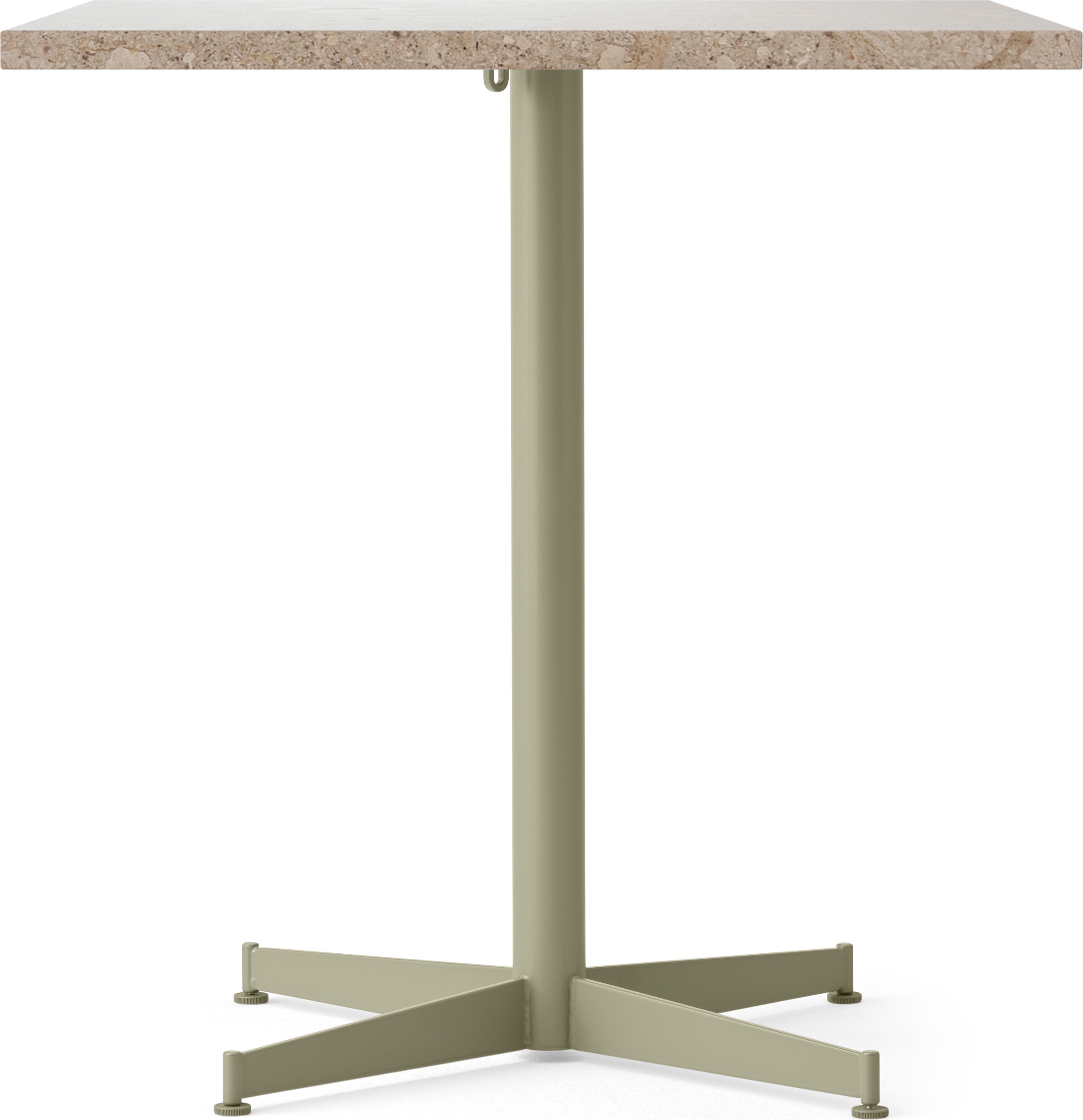Nook Star Base Kunis Breccia Tisch mit olivgrünem Gestell quadratisch 73 cm