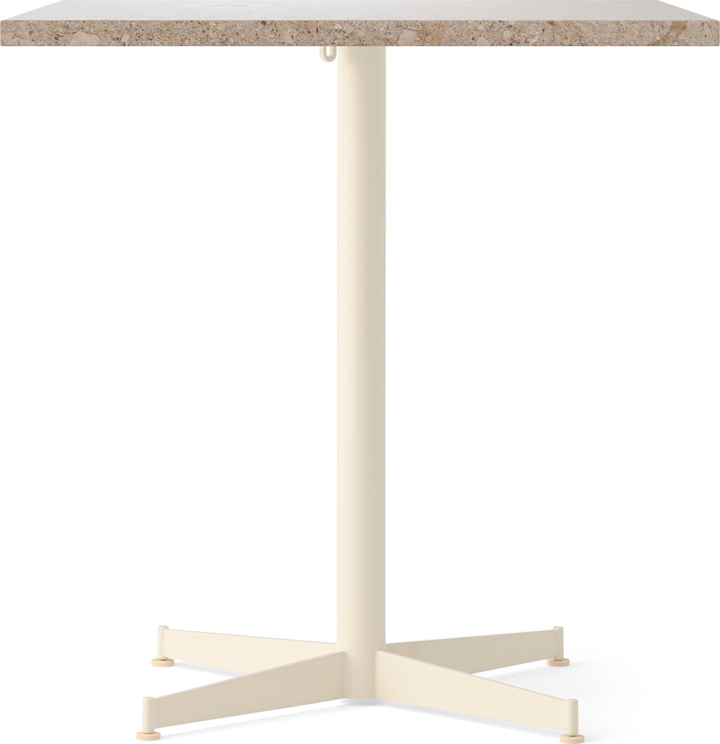 Nook Star Base Kunis Breccia Tisch, quadratisch, 73 cm, cremefarbenes Gestell