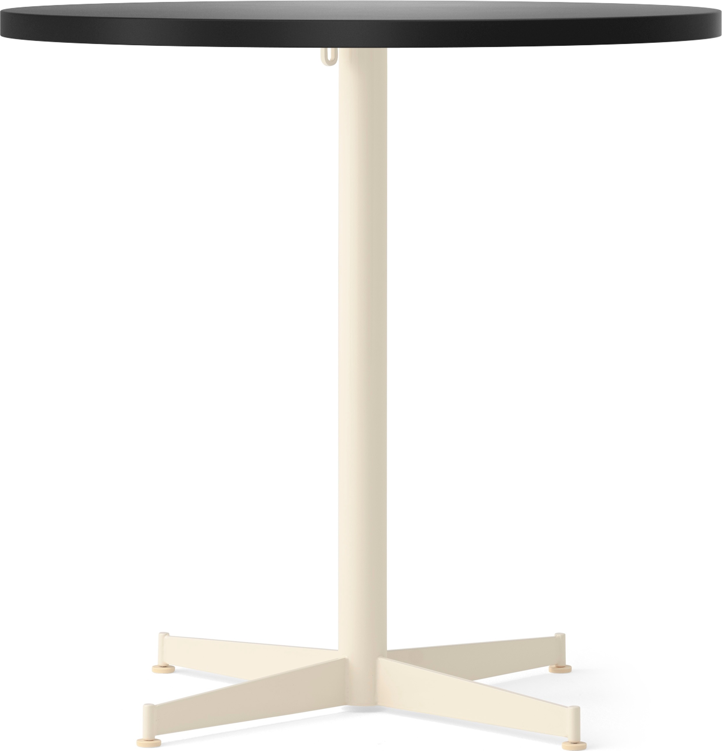 Nook Star Base Linoleum Tisch, 80 cm, schwarz, cremefarbenes Gestell