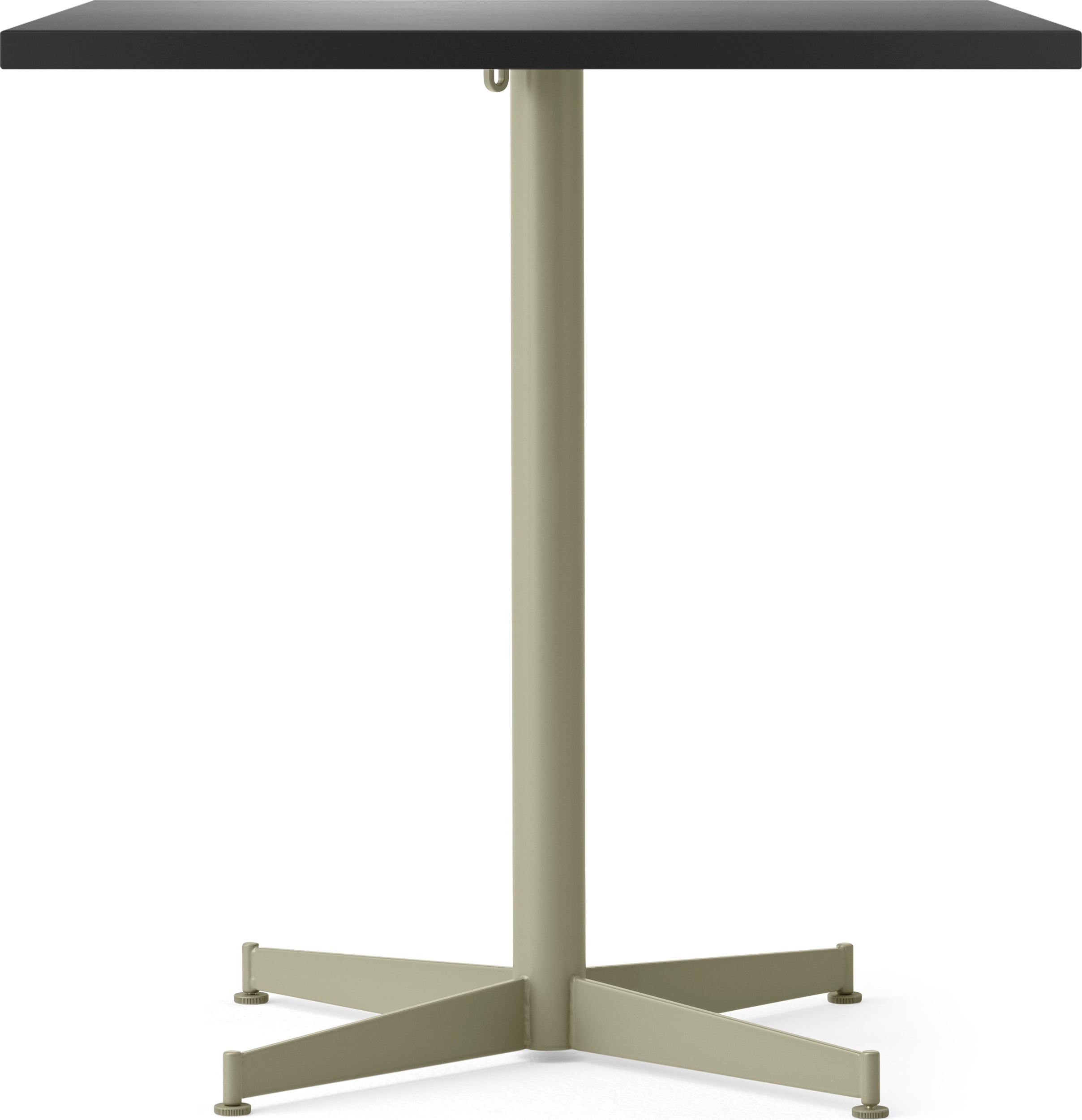 Nook Star Base Linoleum Tisch mit olivgrünem Gestell quadratisch 73 cm, schwarz