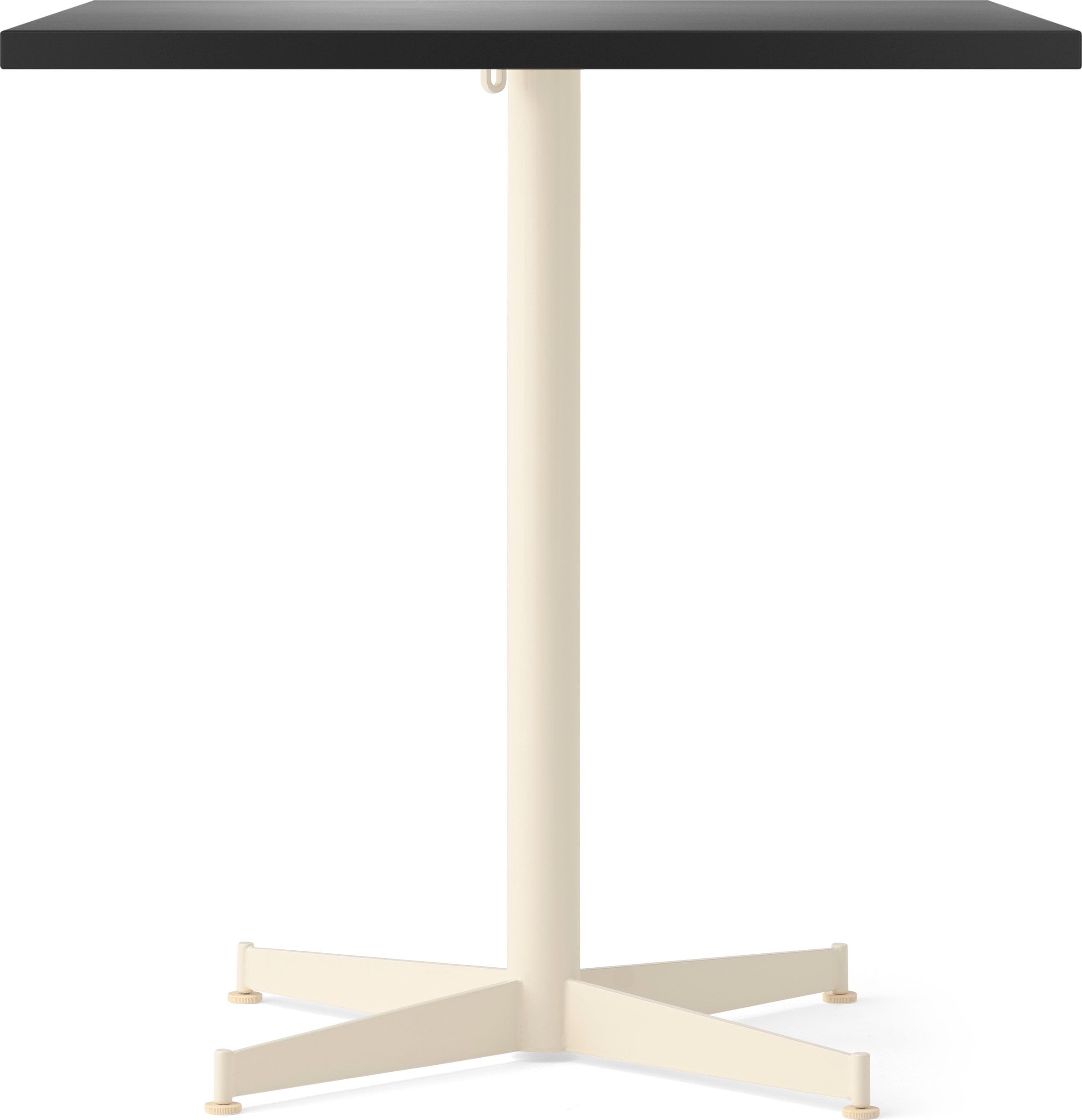Nook Star Base Linoleum Tisch, quadratisch, 73 cm, schwarz, cremefarbenes Gestell