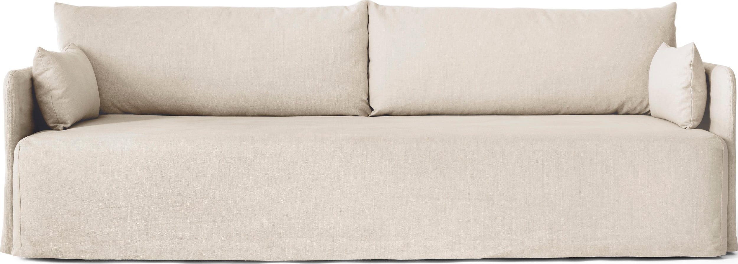 Offset Cotlin Dreier-Sofa cremefarbig mit Schutzhülle