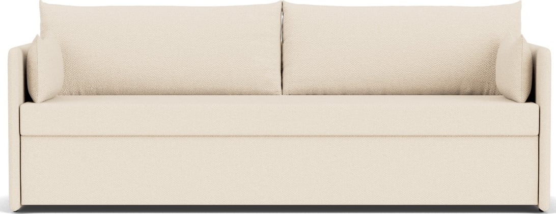 Offset Dreier-Sofa cremefarbig ausziehbar