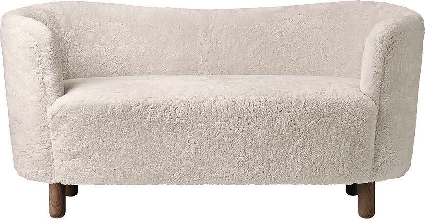 Pohovka Mingle Sheepskin na tmavých dubových nožkách béžová
