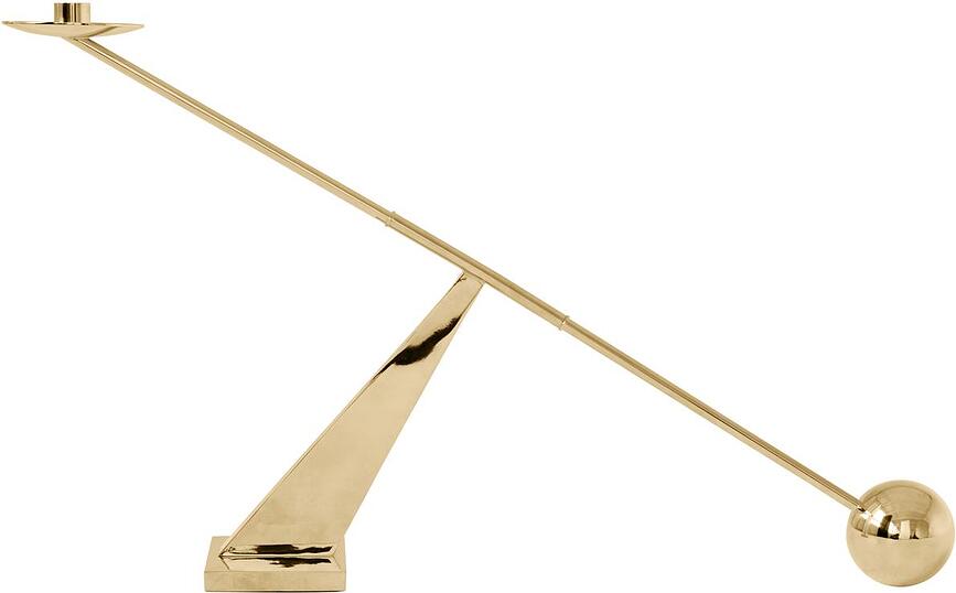 Portacandele per candela classica Interconnect 70 cm ottone lucido