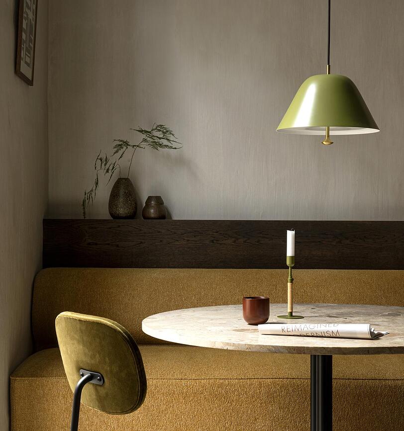 Portavelas de acero Duca, oliva