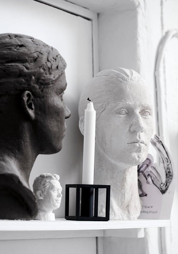 Portavelas Kubus 1, negro