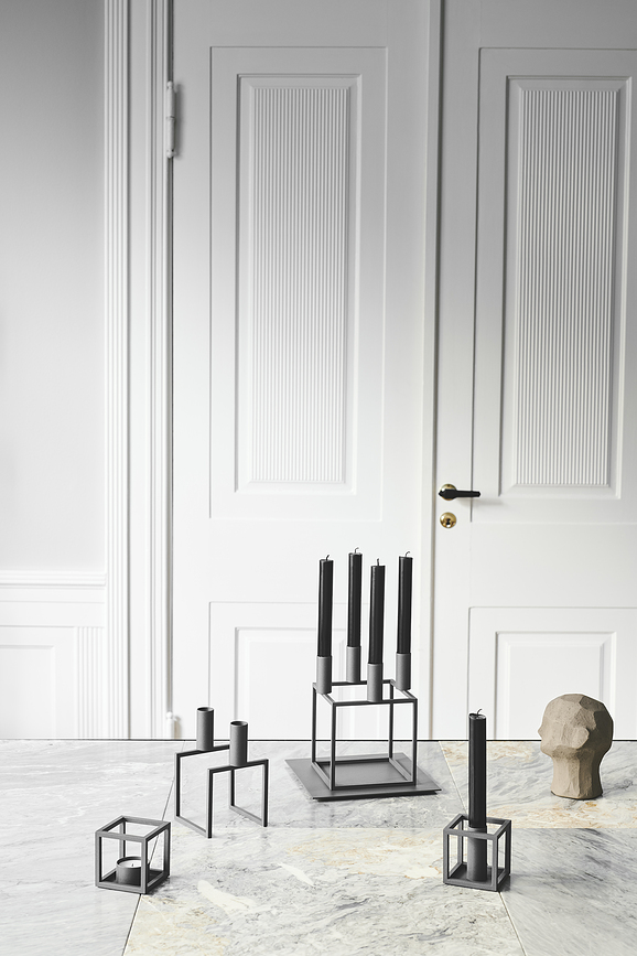 Portavelas Kubus 1, negro