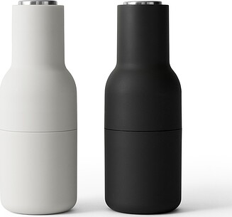 Sāls vai garšvielu dzirnaviņas Bottle Grinder Steel melnas un baltas 2 gab.