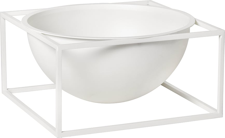 Skål i farver Kubus centerpiece lav 12 cm hvid