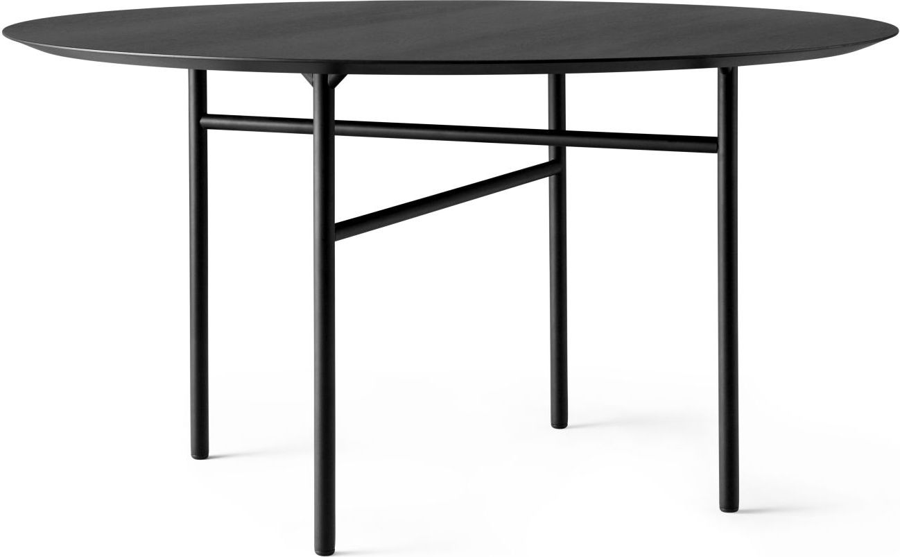 Snaregade Tisch 120 cm rund schwarz mit furnierter Platte
