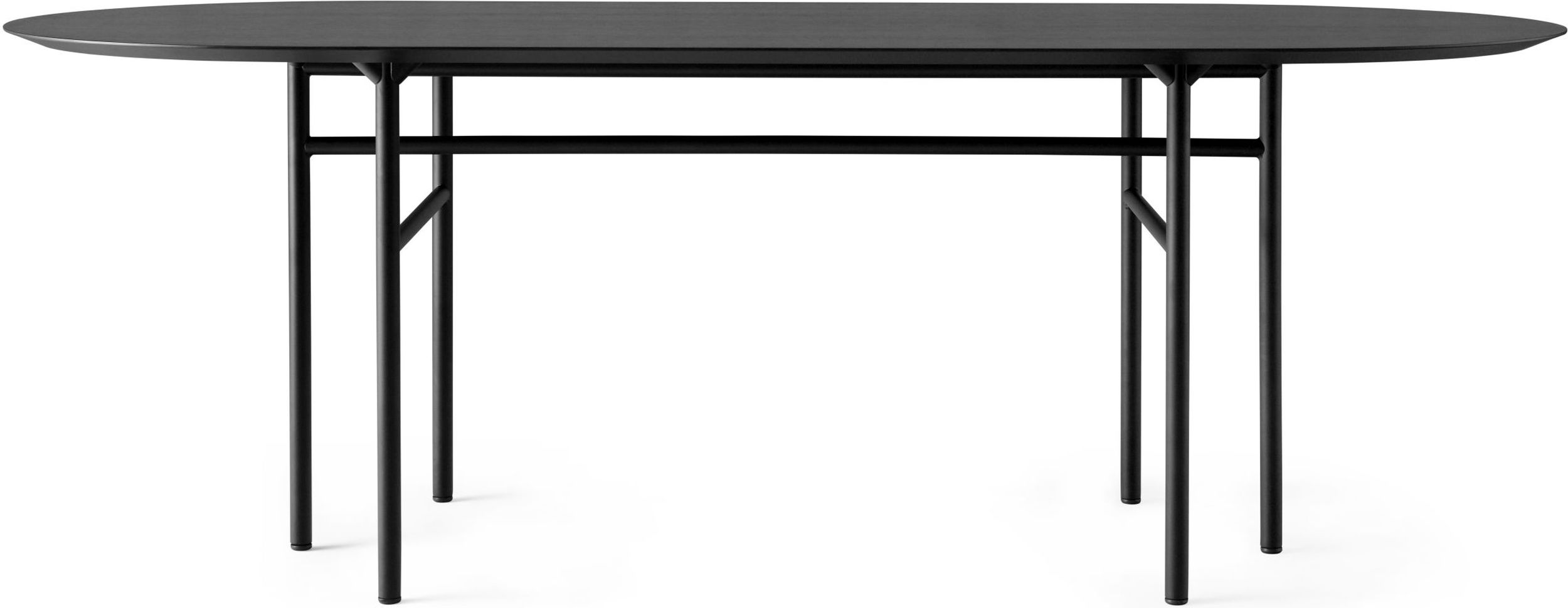 Snaregade Tisch oval schwarz mit furnierter Platte