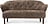 Sofa dwuosobowa Ingeborg Sheepskin brązowa na ciemnych dębowych nogach