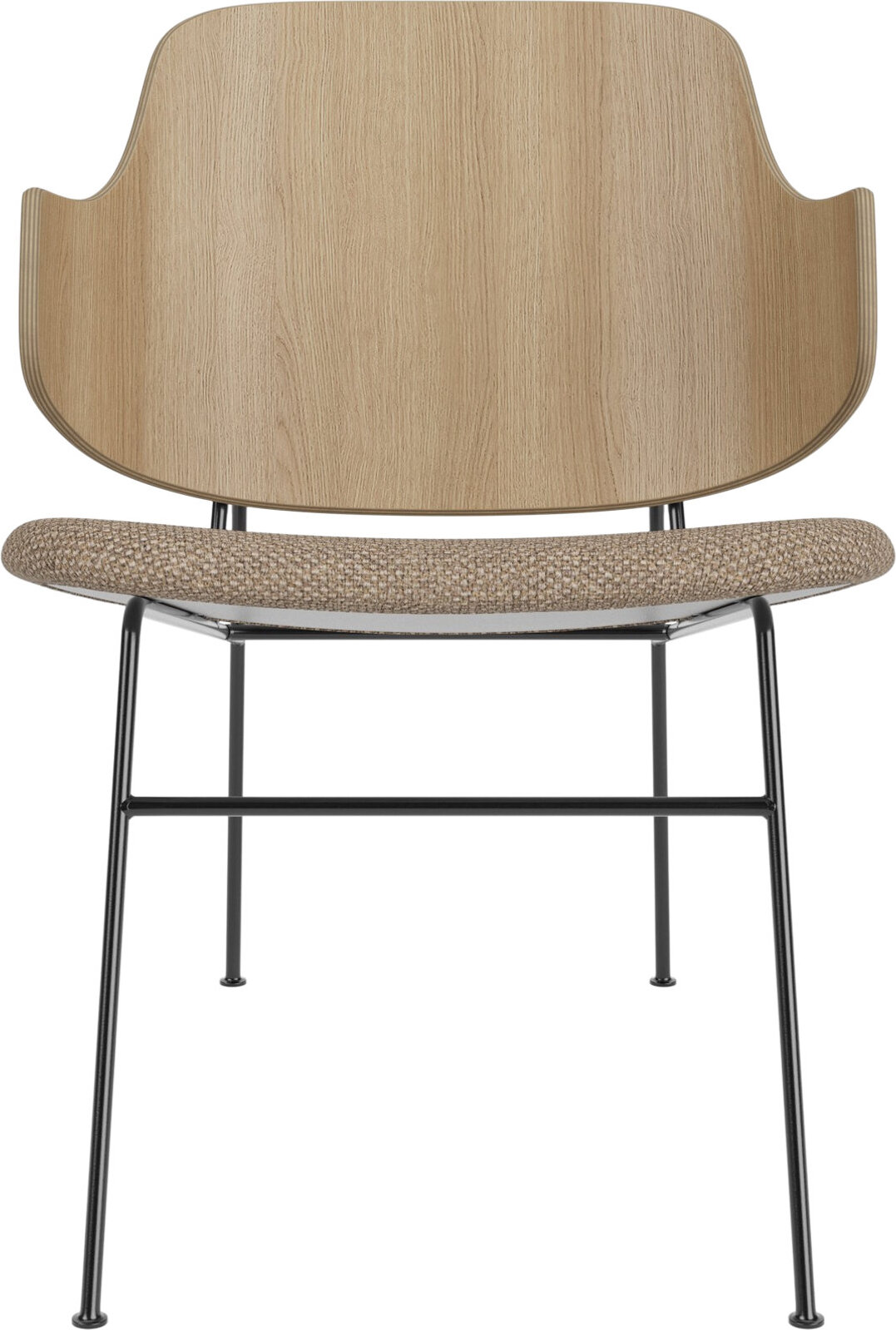 The Penguin Lounge Stuhl, helle Eiche mit gepolstertem Sitz, Beige